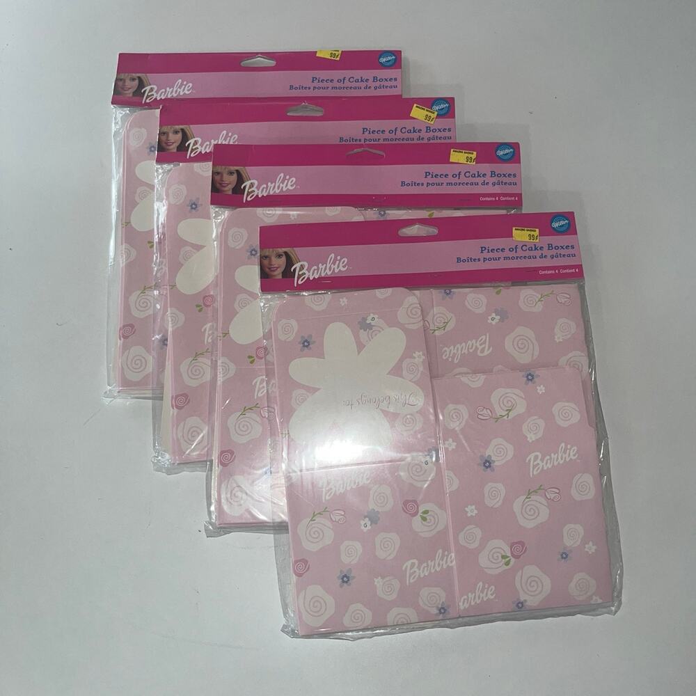 Vintage VTG Y2K 2000 Barbie Celebration Piece of Cake Boxes Party Favors (F)